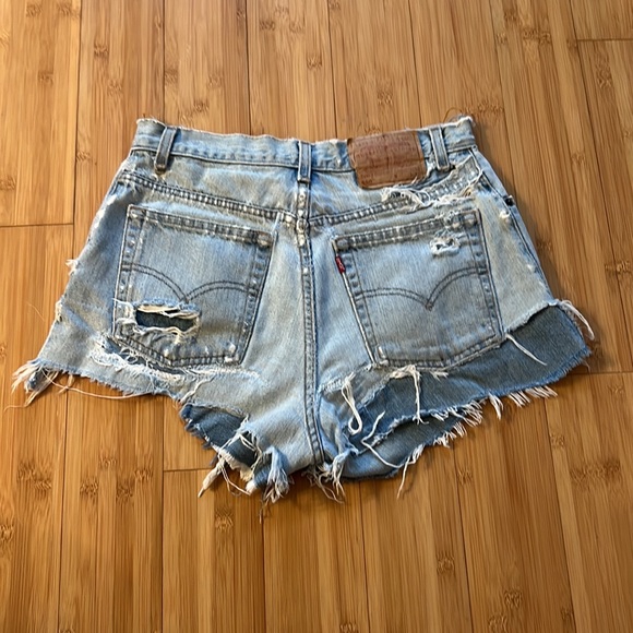 Vintage Levi’s Reworked Patchwork Jean Shorts - Picture 2 of 5